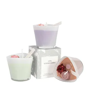 고급 향수 발렌타인 아이스크림 촛불, 럭셔리 수제 아름다운 선물 촛불 상자 포장