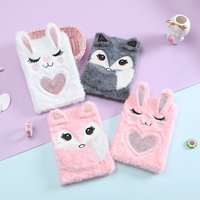Couverture souple Kawaii mignon écriture dessin Journal Journal bloc-notes doux Animal en peluche A5 dessin animé étudiant Journal fourrure moelleux cahier