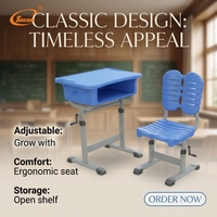 Ensemble de bureau et chaise d'étude moderne en plastique et métal, facile à assembler, avec tiroir réglable, pour la maison, le bureau ou la chambre.