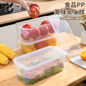 Food Storage Container Rectangle Clip On Lid Transparent Airtight Kitchen Refrigerator Use - Product Image 3