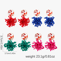 Anting Bunga Fashion Terbaru, Anting Mewah Bentuk Tidak Beraturan, Anting Harian Berhias Manik-Manik, Anting Gantung Bunga Enamel untuk Wanita