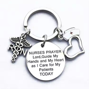 Llavero de Acero Inoxidable con Logo Médico, Llavero con Oración de Enfermera, Regalo para Enfermeras y Doctores, Llavero Médico - Product Image 2