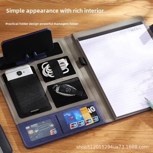 Customized Logo Brand <b>A4</b> Multifunction Leatherlike Folder for Meetings Sales Records Negotiation Notebooks - Product Image 2