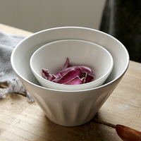 Nouveau design de style japonais restaurant utilisé à la maison bol rond en céramique blanche pour ramen nouilles soupe céréales grès