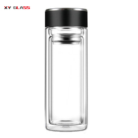 Produk klasik Modern Infuser teh Olahraga termal aman kaca botol air teh
