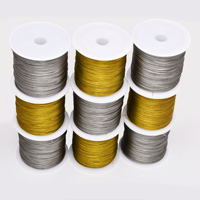 Al por mayor, 100m de alambre de acero para bisutería, flexible, tipo cola de tigre, en oro y plata, de 0.3-0.5mm, para hacer collares, pulseras y joyería, a granel.
