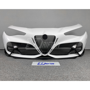 Pare-chocs avant et ailes larges style DRIFTON GTAM pour Alfa Romeo Giulia, fixation par boulons, partie en fibre de carbone, 2016-2023 - Product Image 4