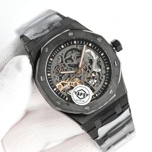 Reloj Automático de Lujo APS Factory Skeleton 15407ST Cal.3132 - Caja Octogonal de Cerámica Negra, Movimiento Mecánico de Alta Precisión - Product Image 1