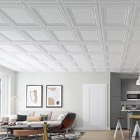 Paneles de Techo de PVC Resistentes al Fuego, Paneles de Techo Adhesivos para Evitar Roturas, Cubren 48 Pies Cuadrados Decoración de Pared de Lámina de Plástico Blanca