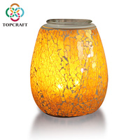 Bougie électrique en mosaïque craquelée, 1 pièce, chauffe-cire, brûleur d'huile essentielle, lampe de parfum pour décoration de la maison