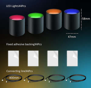 Luces de Pared RGB Inteligentes, Apliques de Pared con Cambio de Color Controlados por Aplicación y Voz, Paquete de 8 Luces LED de Pared con Sincronización Musical, Regulables - Product Image 1