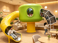 Jouets pour enfants en mousse à structure en acier sur mesure pour espaces commerciaux intérieurs et cafés