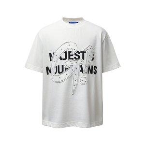 T-shirt Homme Oversize Imprimé Lettres à Rivets 100% Coton Style <span class=keywords><strong>Vintage</strong></span> Hip Hop Rouge Vin Haute Qualité Personnalisé - Product Image 3