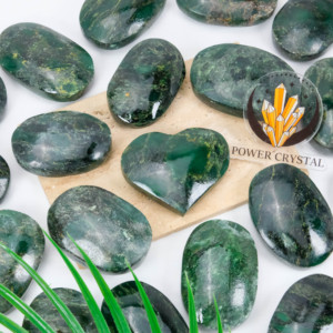 Yüksek kaliteli cilalı afrika yeşim kristal palmiye taş toplu doğal cep kristal şifa taşları - Product Image 1