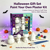 Kit de peinture sur plâtre 4 pièces OEM ODM Halloween, couleur personnalisée, jouet éducatif DIY pour enfants de 3 ans et plus, activité créative