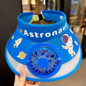 Cappello Estivo 2025 Open Top per Bambini e Bambine, con Ventilatore Ricaricabile a Cartone Animato, Regolabile, Protezione Solare, per Viaggi Quotidiani e Casual, 100% - Product Image 5