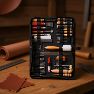Kit de herramientas para trabajar el cuero, 59 piezas, grabado, perforación, estampado, costura para manualidades, modelo D0100X37IV2 - Product Image 2