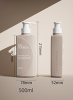Bouteille de lotion en plastique personnalisée de 500 ml, gris-violet, pour shampoing, après-shampoing et gel douche, pour la gamme Lavage et Soins
