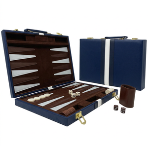 High Quality Professional Custom Design Leather <b>Backgammon</b> with Custom Color & Size Private Label Printing <b>Board</b> Game <b>Backgammon</b> - Product Image 3
