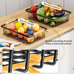 Paniers de cuisine empilables en fil métallique noir 2 niveaux corbeille à <span class=keywords><strong>fruits</strong></span> bol comptoir de légumes support de stockage de produits - Product Image 3