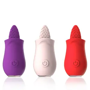 Delove Adult Sex Toy Female Vagina Sucker Tongue Licker Rose Vibrator Clitoris Stimulation Pleasure Vibrator