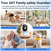 Caméra Wi-Fi 720P/1080P FHD avec haut-parleurs, microphones, carte TF, mini Wi-Fi, suivi humain par IA pour intérieur