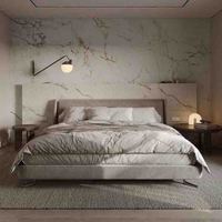Gainsville Furniture Lit minimaliste en tissu Lit king design de luxe léger Lit double moderne pour chambre principale Mobilier de chambre