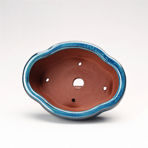 Maceta de Bonsái de <span class=keywords><strong>Cerámica</strong></span> Yixing al por Mayor, Ecológica, Duradera, Pequeña, Multiestilo, de Porcelana con Esmalte Azul, para Uso en Interiores y Exteriores, para Flores - Product Image 4