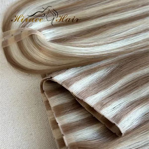 Extension per Capelli Umani Remy 12A Russi Senza Cuciture XO Twin Tab Singolo PU Laterale Butterfly Skin Weft per Intrecciare - Product Image 1
