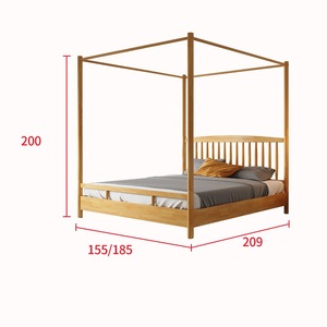 <span class=keywords><strong>Lit</strong></span> à baldaquin moderne en bois massif avec moustiquaire, <span class=keywords><strong>lit</strong></span> simple et double <span class=keywords><strong>pour</strong></span> chambre principale, <span class=keywords><strong>lit</strong></span> plateforme à baldaquin <span class=keywords><strong>pour</strong></span> chambre d'hôtes - Product Image 6