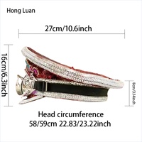 Chapeaux de Capitaine Steampunk Rouges Personnalisés avec Paillettes et Strass, MOQ 3, pour Hommes et Femmes, Luxe, Décontractés, pour la Plage, les Fêtes en Plein Air, Style Burning Man - Vente en Gros