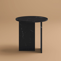 Wabi-sabi table basse en pierre de travertin naturelle, table de salon minimaliste et ronde