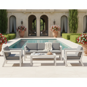 Leisure Garden <b>Sofas</b> <b>Outdoor</b> KD Structure 4pcs Set Furniture Villa Exterior Hotel Courtyard Patio Sectional - Product Image 1