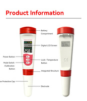 2026 WB Mètre numérique portable 4-en-1 de haute qualité (pH/TDS/EC/Température) avec écran LCD, OEM/ODM/OBM disponible, haute précision, grand écran pour