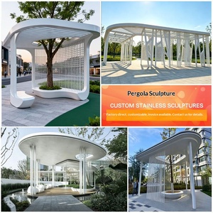 Gazebo Moderno de Acero Inoxidable Personalizado, Escultura Casual de Gran Tamaño con Forma de Árbol, Arco Decorativo para Jardín, Terraza o Villa - Product Image 4
