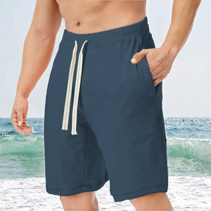 <b>Men's</b> Woven 100% Polyester Anti-Wrinkle Breathable Mid Waist Quick-Drying Eco-Friendly Single-Layer Board <b>Shorts</b> Solid Color - Product Image 3