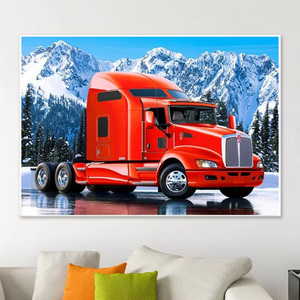 Nouveau artisanat bricolage camion rouge et voiture de <span class=keywords><strong>sport</strong></span> 5d bricolage diamant peinture Kit de broderie salon décoration murale mosaïque plein diamant - Product Image 2