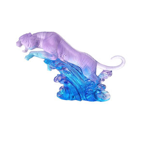 Customized Color Art Glass Crystal Crafts Handmade Engraveable Products Tiger Statue for Home Decor