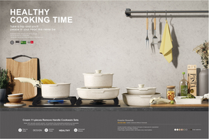 Hot-bán Hợp kim nhôm <span class=keywords><strong>Cookware</strong></span> <span class=keywords><strong>Set</strong></span> không dính Granite cảm ứng dưới chảo chậu có thể tháo rời hiện đại bền lò thân thiện với môi - Product Image 3