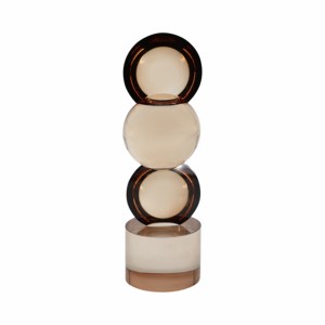 Modern <b>Stacked</b> Glass Sphere Sculpture Crystal Decorative Object For Living Room Bathroom Office <b>Shelf</b> Accent - Product Image 1