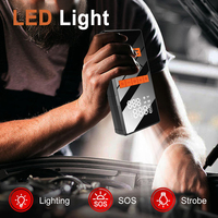 Démarreur et pompe à air EAFC 1200A 8000mAh 4L essence 2L diesel avec LED pour voiture, SUV, camion 12V