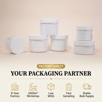 Petit pot à crème en PET 20g 50g, double paroi transparente PET + PP, pot en plastique avec insert intérieur, chaîne d'approvisionnement certifiée, pot d'échantillon pour soins de la peau, OEM