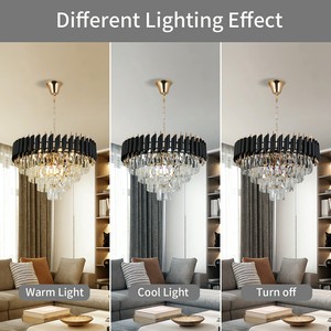 Lámpara de Techo LED de Metal Rústico con Cristales de Lujo Nórdico Moderno para Hotel, Sala de Estar, Lámparas Colgantes - Product Image 4
