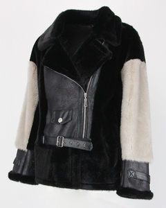 OFTBUY 2023 nuovo finto <span class=keywords><strong>visone</strong></span> bifacciale caldo corto cappotto di pelliccia di <span class=keywords><strong>visone</strong></span> artificiale per le donne giacca di pelle e pelliccia artificiale per le donne - Product Image 2