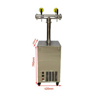 Machine de refroidissement automatique de bière à double robinet 40L en acier inoxydable, système de refroidissement par eau, unité de réfrigération industrielle