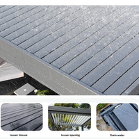 Bioclimatic Système de toit en aluminium à persiennes 4x4 Abri de jardin avec pergola électrique Louvre Gazebo d'extérieur Cadre enduit de poudre