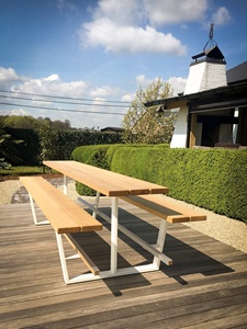 Factory Outdoor Wood Commercial Long Picnic Table Restaurant Outside Patio Park Picnic Table <strong>Bench</strong> Outdoor Garden <strong>Dining</strong> <strong>Set</strong> - Product Image 4