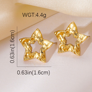 Pendientes de Acero Inoxidable EH288 con Forma de Corazón, Lazo, Estrella y <span class=keywords><strong>Espigas</strong></span> de <span class=keywords><strong>Trigo</strong></span> - Product Image 5