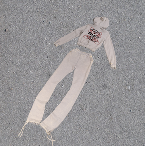 Sweat à capuche imprimé avec logo personnalisé dégradé solide ensemble de pantalons de survêtement de sport vintage costume de jogging étoile écologique brouillard automne décontracté tricoté - Product Image 3