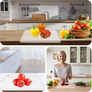 Kitchen Gadgets Non-Slip BPA-Free Food-Grade <b>Acrylic</b> Rectangle Cutting Board Counter Lip Bread Meat Veggies Fruits 17.5x13.5" - Product Image 2